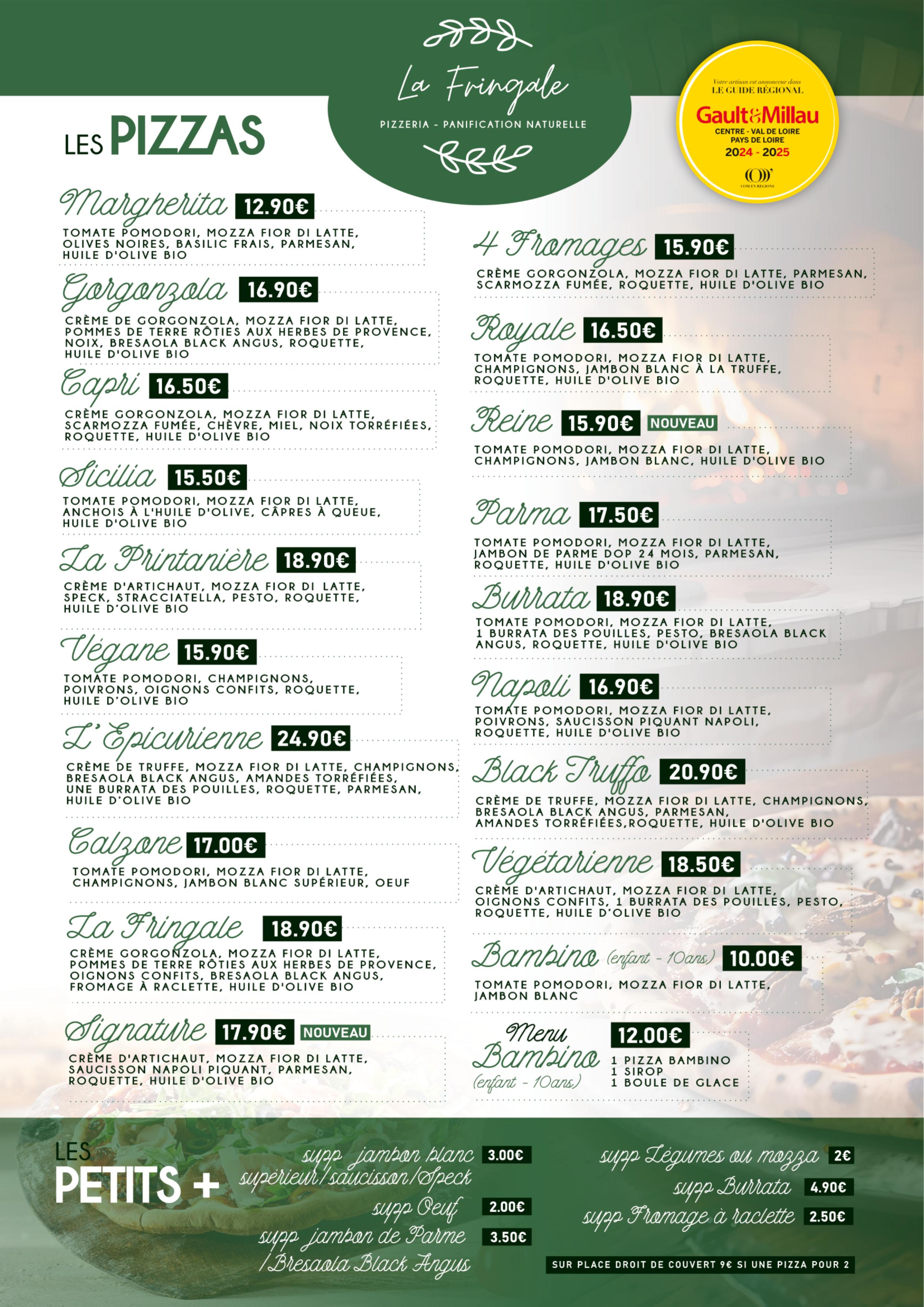 Menu La Fringale - Page 1